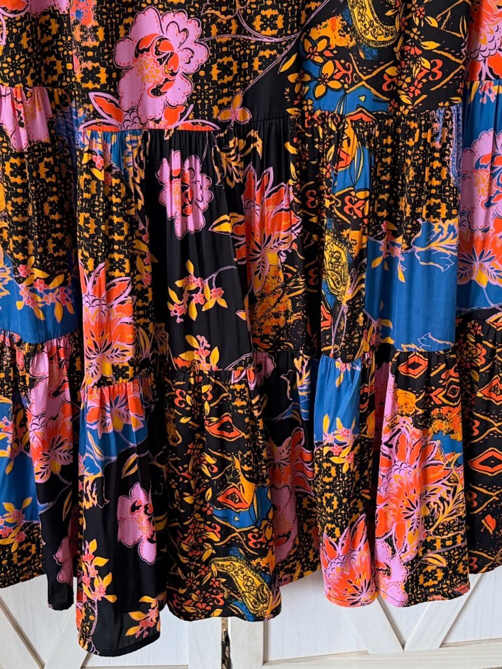 Free People On My Mind Floral Patchwork Maxi Dress Size M NWT $148 - Picture 11 of 11